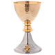 Chalice and paten in brass with golden cup and silver base s2