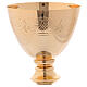 Brass chalice and paten with gold platd cup and silver-plated base s3