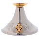 Brass chalice and paten with gold platd cup and silver-plated base s4