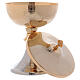 Gold plated cup and silver-plated base ciborium s4