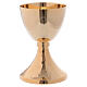 Chalice and paten in golden brass, hammered 16 cm s3