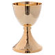 Calice e patena decoro martellato ottone dorato 16 cm s3