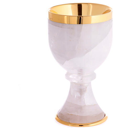 Communion chalice in rock crystal with 925 silver cup 1