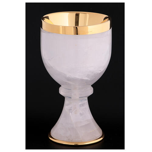 Communion chalice in rock crystal with 925 silver cup 2