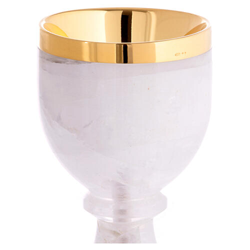 Communion chalice in rock crystal with 925 silver cup 3