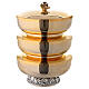 Stacking ciboria in gold plated brass grape and leaf decoration s1