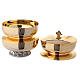 Stacking ciboria in gold plated brass grape and leaf decoration s2