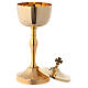 Chalice and ciborium with base and node in Medieval style 24-karat gold plated brass s4