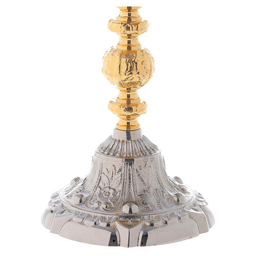 Cálice e Píxide bicolor base barroca latão dourado 24k 7