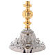 Bicolored chalice and ciborium baroque base in 24-karat gold plated brass s7