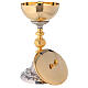 Bicolored chalice and ciborium baroque base in 24-karat gold plated brass s8