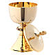 Chalice and ciborium with hammered base and fused junction with crystals s4