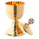Calice Pisside da viaggio nodo semplice base martellata ottone dorato 24k s3