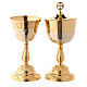 Chalice and ciborium with fused base and junction in brass s1
