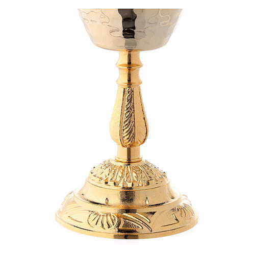 Calice e Pisside base e nodo in fusione ottone dorato 24k  3
