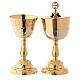 Calice e Pisside base e nodo in fusione ottone dorato 24k  s1