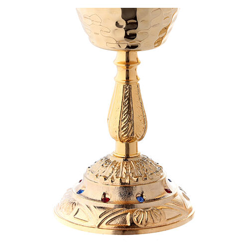 Chalice and ciborium with stones decoration on the base and fused junction 2