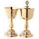 Chalice and ciborium with stones decoration on the base and fused junction s1