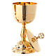 Chalice and ciborium with stones decoration on the base and fused junction s4