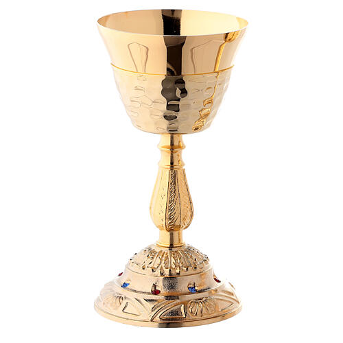 Chalice and ciborium base decorated with stones and casted node 3