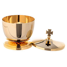 Small ciborium of polished gold plated brass diam. 8 in
