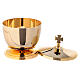 Small ciborium of polished gold plated brass diam. 8 in s2