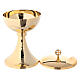 Chalice and ciborium with hammered base in 24-karat gold plated brass s3