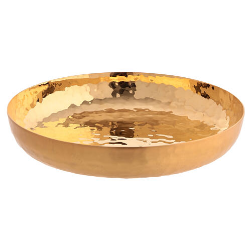 Patena latão dourado 24k cinzeladura artesanal 1