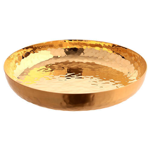 Patena latão dourado 24k cinzeladura artesanal 4