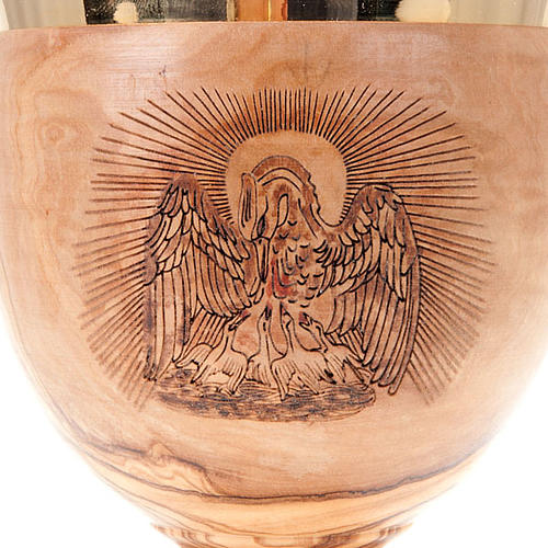Olive wood engraved chalice 2
