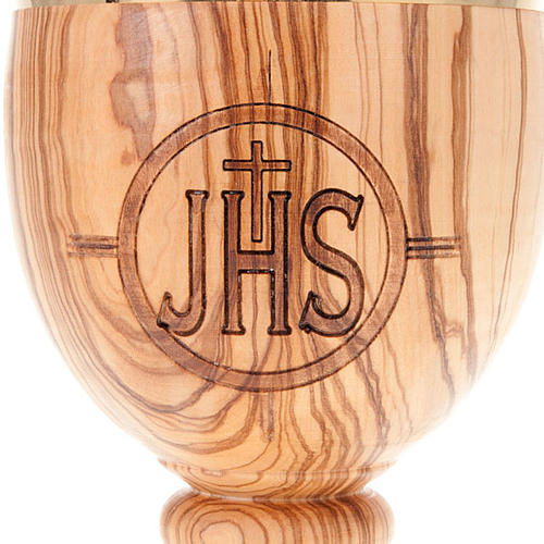 Olive wood engraved chalice 3