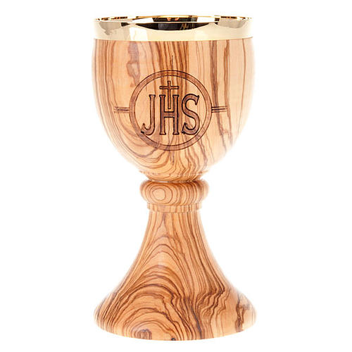 Olive wood engraved chalice 4