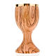 Olive wood chalice with slim-thickness edge s2