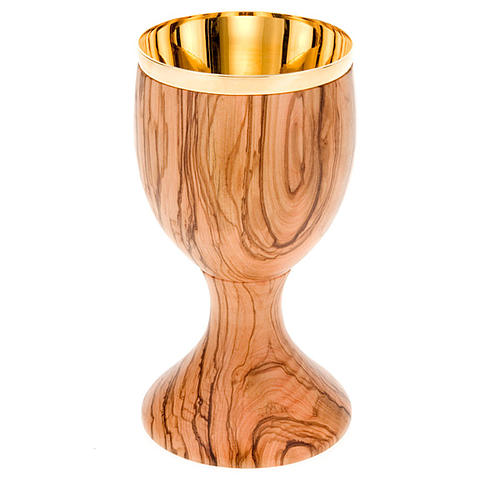 Kielich z drewna oliwkowego z cienką krawędzią 9 cm 1
