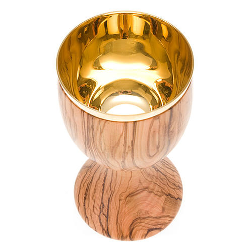 Kielich z drewna oliwkowego z cienką krawędzią 9 cm 3