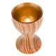 Olive wood chalice with glass cup s3