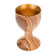 Olive wood engraved chalice with glass cup s1