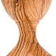 Kielich drewno oliwkowe grawerowany szklana czara śr.10cm s4