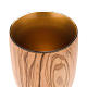 Olive wood chalice with 7 cm glass cup s5