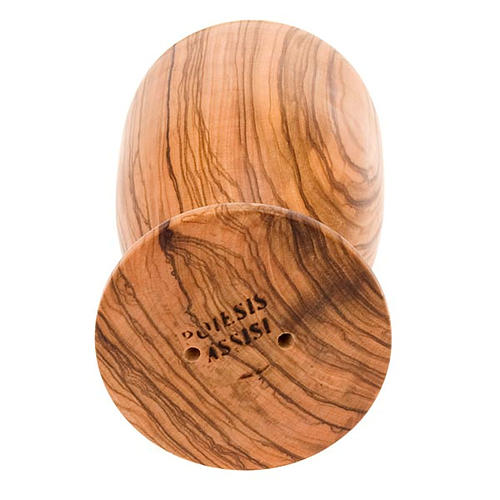 calice en bois d'olivier, coupe en verre cm 7 2