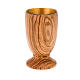 Olive wood chalice with 7 cm glass cup s1