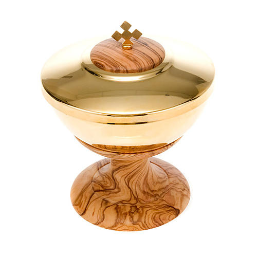 Olive wood pyx 11 cm diam. 1