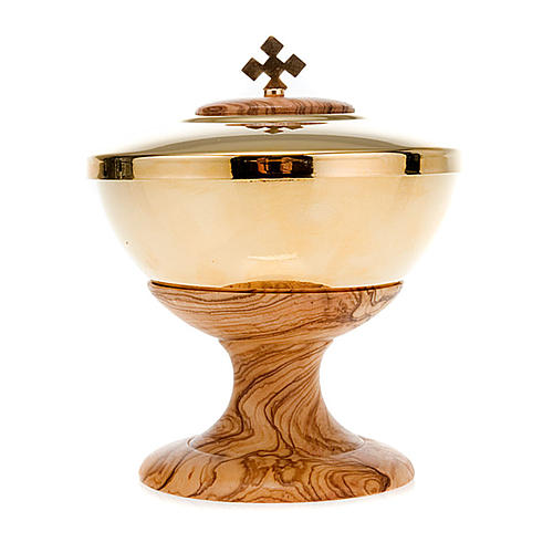 Olive wood pyx 11 cm diam. 2