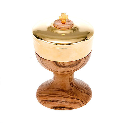 Olive wood pyx 8 cm diam. 1