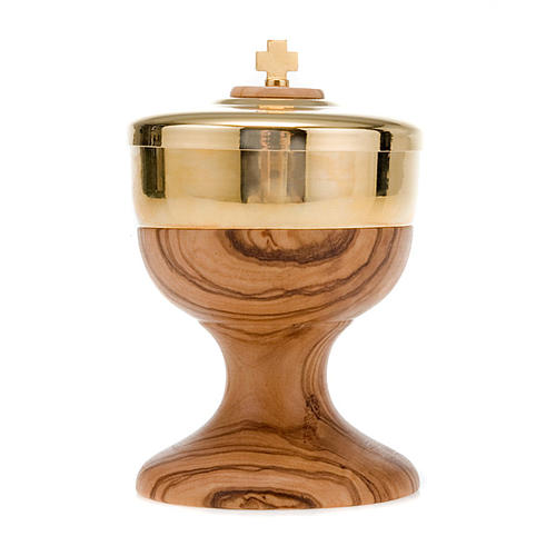 Olive wood pyx 8 cm diam. 2