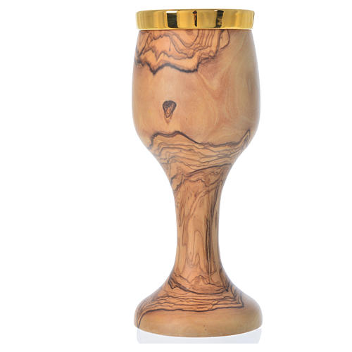 Calice in olivo di Assisi coppa ceramica Deruta h 21,5 cm 2