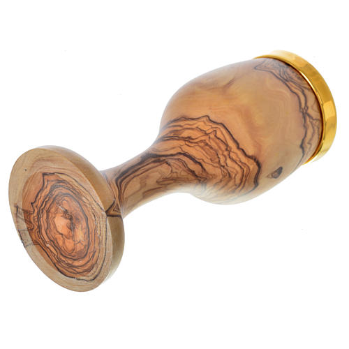 Calice in olivo di Assisi coppa ceramica Deruta h 21,5 cm 4