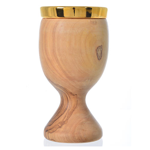 Calice en olivier d'Assise coupe céramique Deruta h 19,5 cm 2