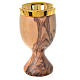 Calice en olivier d'Assise coupe céramique Deruta h 19,5 cm s1