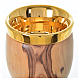 Calice olivo Assisi e coppa ceramica Deruta h 19,5 cm s4